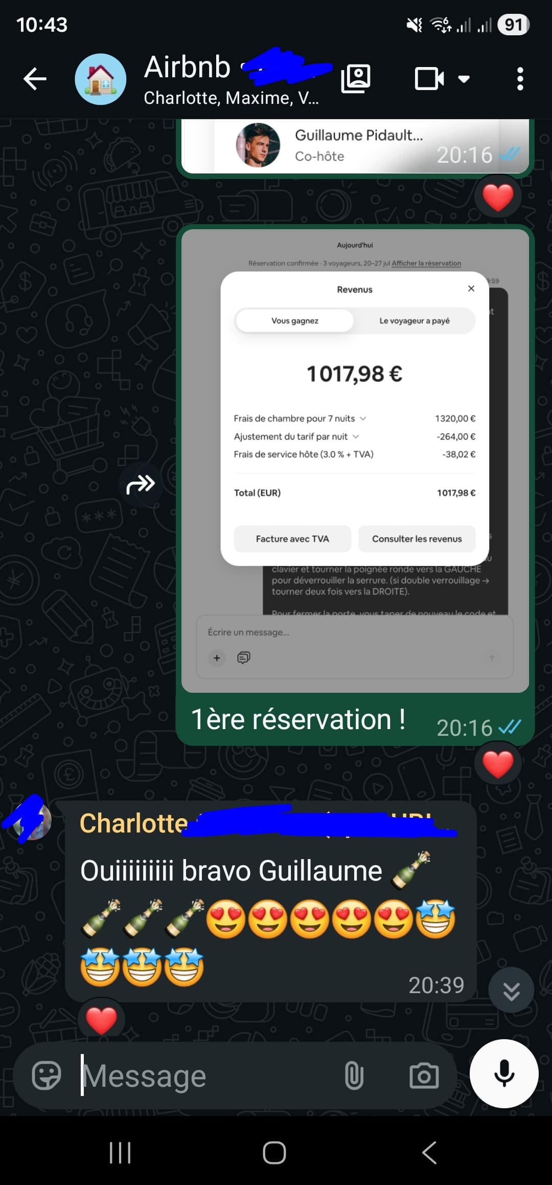 Échange WhatsApp réel