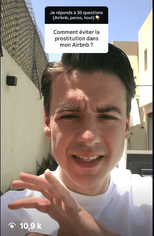 Reel Instagram de Guillaume Pidault : comment éviter la prostitution dans mon Airbnb